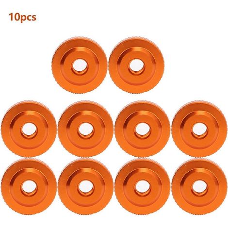 10 Stück/Set M4x14x5 Handfestziehmuttern aus Aluminiumlegierung, orange
