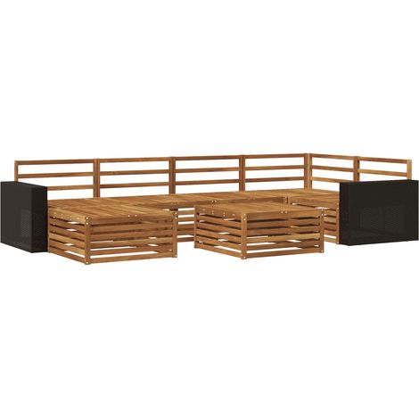 Set di divani da esterno 7 pz Naturale vidaXL (1/5)