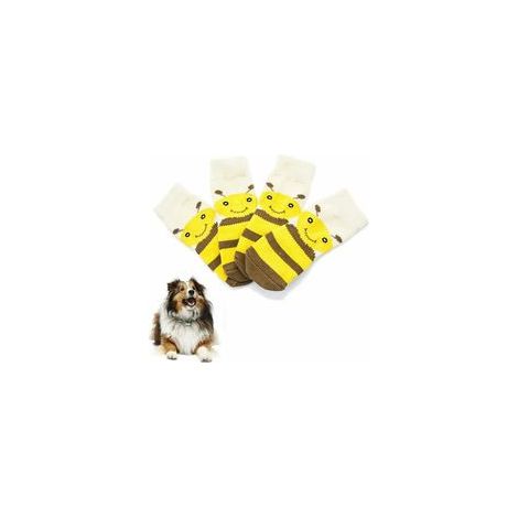 Chaussettes bottes antidérapantes imperméables pour chien, motif abeille, 4XL – (1/5)