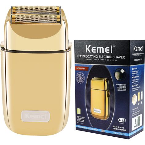 TX1G Dual Cordless Metal Electric Razor for Men Rechargeable Type C for Wet/Dry Shave (1/5)