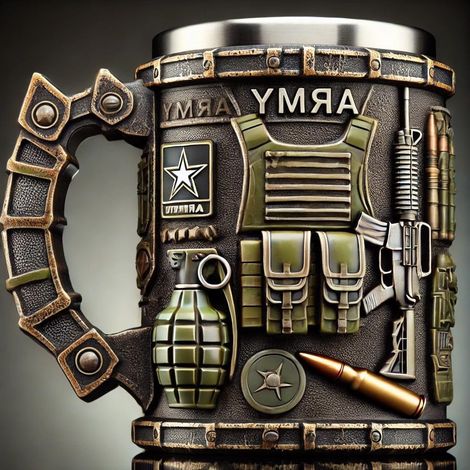Mug en céramique personnalisé 3D sur le thème militaire - Tasse à café de 44 cl (15 oz) avec motif personnalisé de l'armée de l'air, cadeau pour les vétérans et les sympathisants des forces armées (1/4)