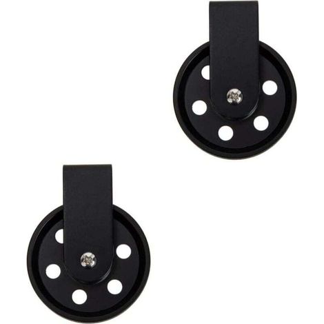 Uonlytech 2 Pièces 50mm Accessoires D'éclairage Suspension Poulie Roue Appliques Murales Noires Lampe Murale Roue En Fer Roue Rétro Corbeaux Roues De Chariot Câble Extérieur Fer Forgé (1/5)