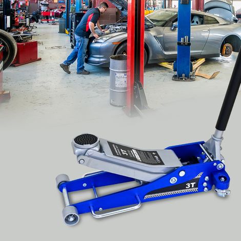 Cric hydraulique 3 tonnes en aluminium et acier Q235, bleu et argent, 67 cm (1/5)