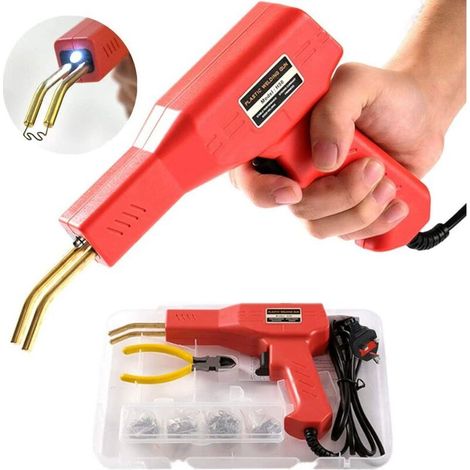 Soudage plastique Machine,Réparation de Pistolet de Soudeur, 200 PCS agrafeuse Chaud 50W, Kit de Réparation de Pare-chocs de Voiture,Soudure en plastique pour pare-chocsvoiture/car pièces (1/5)