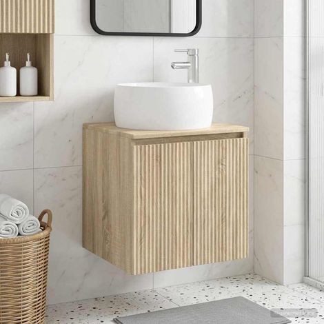 Vanidad con Lavabo de Pared Roble  49,5 x 44,5 x 66 cm