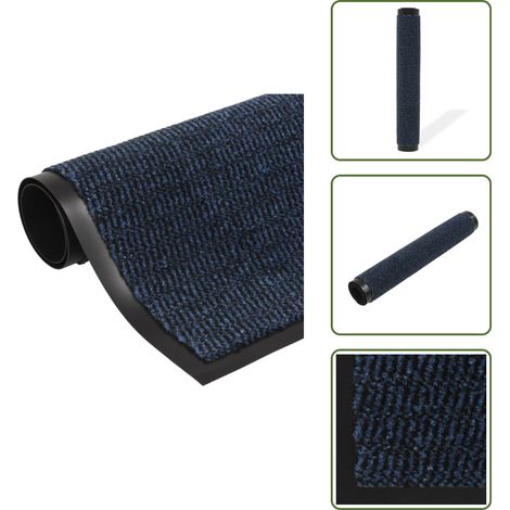 Paillasson rectangulaire 120 x 180 cm Bleu - Tapis D'entrée - Paillasson Intérieur - Tapis Absorbant - Tapis Antidérapant - Nettoyage Sols (1/5)