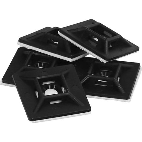 Basi adesive per fascette 28x28mm nere (confezione da 100 pezzi)