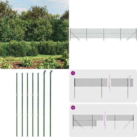 Recinzione a Rete Verde 1,6x10 m - Recinzione metallica - Recinzione verde