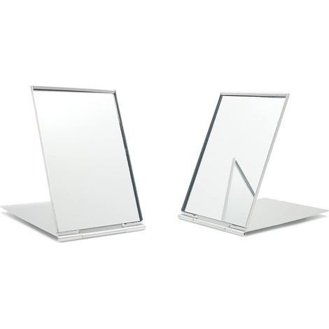 Lot de 2 miroirs de voyage, pliable, ultra fin et durable, convient pour les voyages, le bureau, le rasage, le camping et le maquillage (2 pièces 8,5 x 5 cm) (1/5)