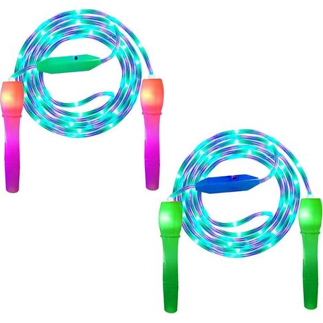 2 Pieces Skipping Rope Girl Light Up Jump Rope for Children Adjustable Outdoor Exercise Sport Toy (1/5)