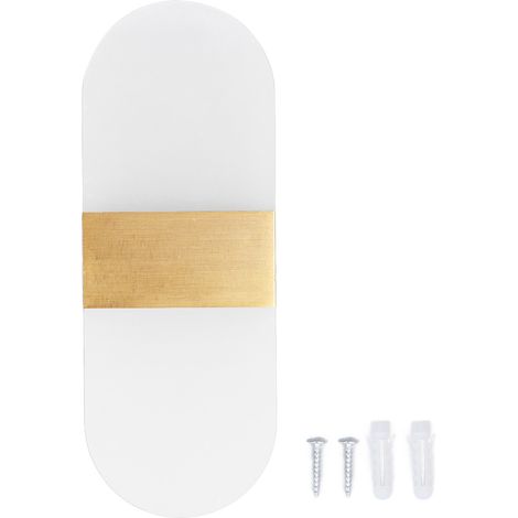 Lampadaire mural LED acrylique 360° Up Down 6W doré moderne – pour hall, chambre ou restaurant (90‑265V) – inclus kit d’installation