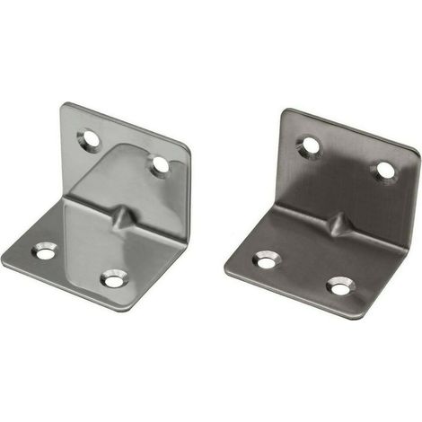 10 Stück Edelstahl Winkelverbinder 32 x 32 x 38 mm 5-05 Gebürstet (1/3)