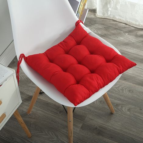 Lot de 4 coussins de chaise rouges (40 x 40 cm) - Coussins de chaise pour chaises de jardin, de cuisine ou de salle à manger - Coussins de chaise confortables (1/2)