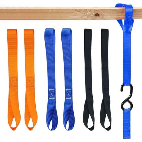 Sangles d'Arrimage - Lot de 6 - Sangles pour Moto, ATV, Voiture, Vélo, Bagages, Sangle Moto Remorque et Sangle de Serrage (1/5)