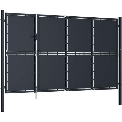 Maison Exclusive - Cancello da Giardino in Acciaio 350x175 cm Antracite
