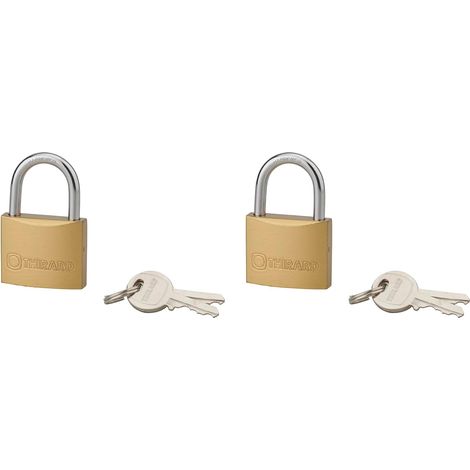 2 Cadenas à Anse 35mm Laiton Doré - Double Verrouillage Intérieur avec 4 Clés - Sécurité Placards et Remises (1/5)