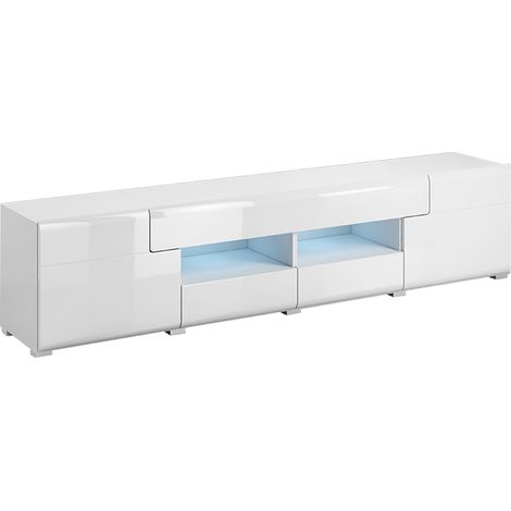 Mueble TV 2 puertas 2 cajones 208 cm Jules Blanco (1/4)