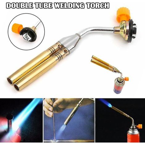 chalumeau à gaz à double tube avec flamme à jet de butane, outil de camping en plein air (1/5)