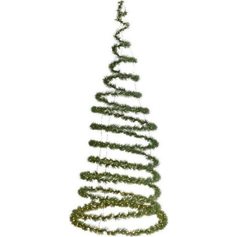 Leuchtender grüner Spiral-Weihnachtsbaum zum Hängen, dimmbar 97 cm
