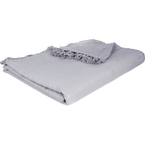 Jeté de Lit Déco "Algodon" 230x250cm Gris Clair (1/3)