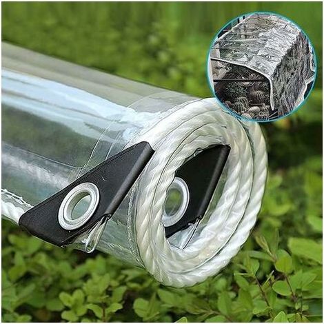 Bâche de protection transparente 1.1m x 2.9m – PVC épais 0,35mm – Imperméable et indéchirable – Pour serre, toit, jardin d'hiver (1/5)