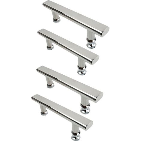 4 Stück 145 mm Chrom-Edelstahl-Duschtürgriff für Badezimmer und Küche (1/5)