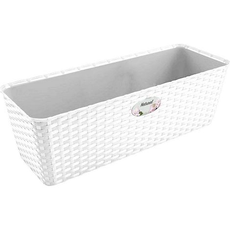 STEFANPLAST jardinera reserva agua 50 cm blanca , Jardinera reserva agua 50 cm blancaFabricada en plástcio de alta calidadIncluye pieza para reserva de aguaMedidas: 18