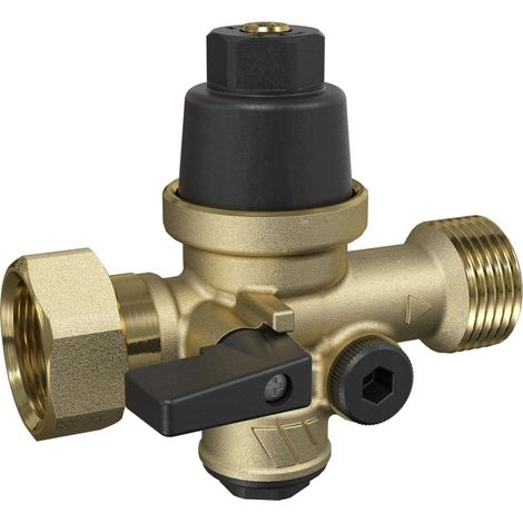 Réducteur de pression REDUBLOC 3.1 entrée femelle écrou libre 3/4''(20/27) sortie Mâle 3/4''(20/27) et Femelle 1/2''(15/21) avec manomètre - Watts