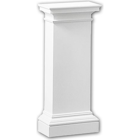 Profhome Decor – Piédestal de demi-colonne décorative style dorique blanc – Mousse de polyuréthane rigide – Longueur 65,2 cm – Largeur 30 cm – Hauteur 15 cm