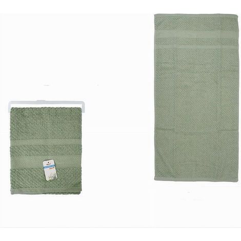 Cleafe - Asciugamano Da Bagno Telo In Cotone Morbida 70 X 140 Cm 410gr Colore Verde 79492 - (1/2)