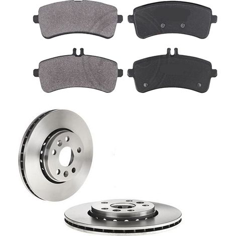KIT FRENI ANTERIORI compatibile con MERCEDES-BENZ CITAN MPV/SPACE WAGON (415) - DISCHI + PASTIGLIE OEM: FDB1617, FDB4256 / 17980 , 18155 /SOSTITUZIONE DIRETTA/BASSA POLVERE/SILENZIOSO (1/5)