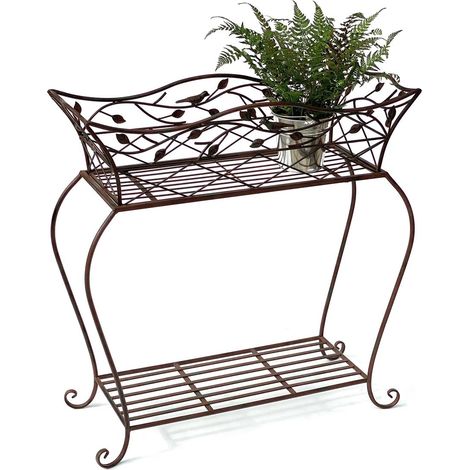 DanDiBo Blumenständer mit Korb Blumenkasten Braun 75 cm 93980 L Pflanzenkasten Modern Pflanzenständer Pflanzenregal (1/5)