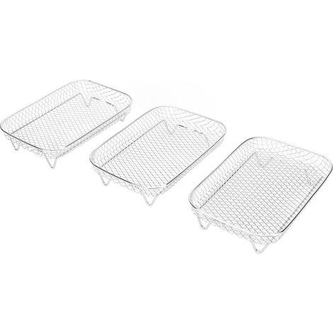 Grille de friteuse à 3 niveaux en acier inoxydable, empilable, accessoires de cuisine. (1/5)