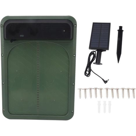 Rosvola Porte Automatique Poulailler Solaire Avec Du Soir/Matin Avec Capteur De LumièRe, Porte De Poulailler Automatique - Vert (1/5)