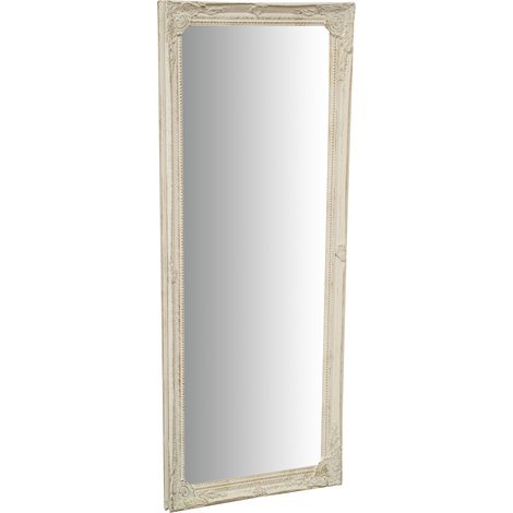 Mirror Wall mirror and vertical/horizontal hanging mirror L35xPR4xH82 cm antiqued white finish (1/5)