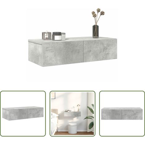 Schubladen - Wandregal mit Schubladen Betongrau 60x26,5x15cm Holzwerkstoff (1/5)