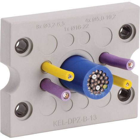 Icotek KEL-DPZ-B25 Kabeldurchführungsplatte   Klemm-Ø (max.) 6.5 mm  Polyamid, Elastomer Grau 1 St.