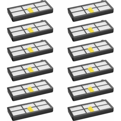 Set mit 12 Filtern für Staubsaugerroboter, kompatibel mit Roomba-Modellen der Serien 800, 850, 860, 870, 880, 890, 900, 960 und 980 – Hochleistungs-, waschbarer und wiederverwendbarer Filter (1/4)