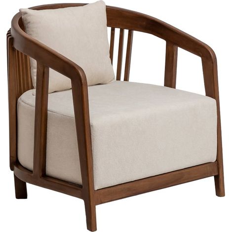 Fauteuil en manguier et en velours Térence (1/5)