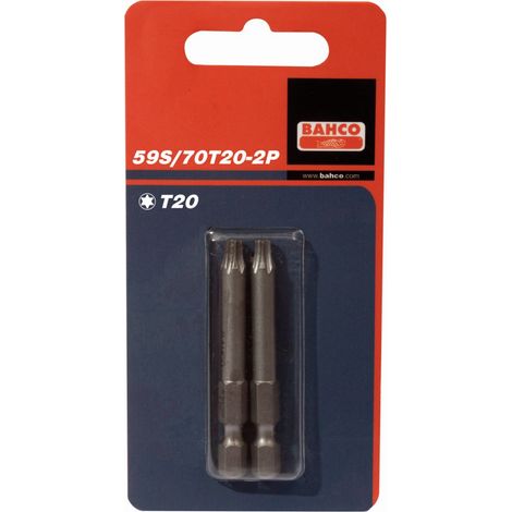 Bahco Embout 1/4'' pour vis TORX, 70mm, 2 pièces, T30 - 59S/70T30-2P