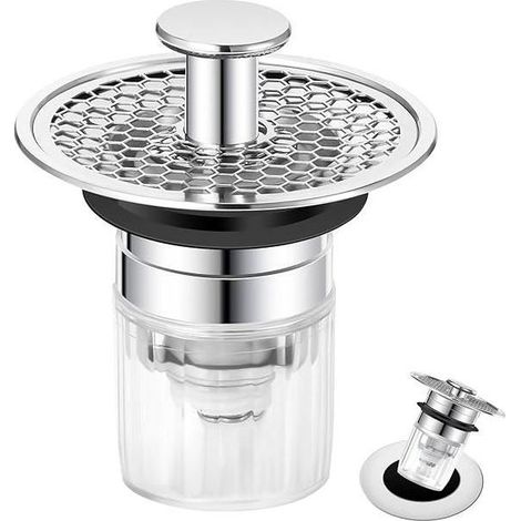 Bouchon de Lavabo Pop-Up Universel - Système Double Protection Anti-Odeur et Anti-Bouchage - Adaptable 32-42mm (1/5)