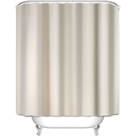 Rideau de douche imperméable, rideau de salle de bain blanc transparent uni, avec crochets, pratique pour la décoration intérieure. (1/5)