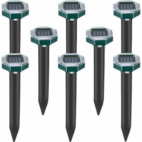 Lot de 8 pics repulsifs a ultrasons pour taupes, serpents et campagnols a energie solaire pour pelouse, jardin et cour, repulsif a sardines,de (1/5)