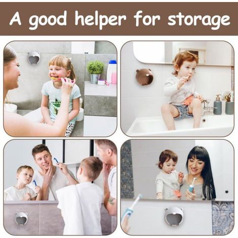 Porte rasoir mural étanche - Lot 2, support douche et brosse à dents, convient pour salle de bain cuisine bureau Aucunely (1/5)