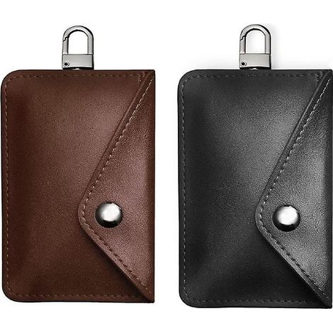 lot De 2 Pochettes Pour Cls De Voiture Faraday (une Noire Et Une Marron) - Pochette Pour Cls Royal Faraday Pour Blocage Rfid Pour Porte-cls Pochet (1/5)