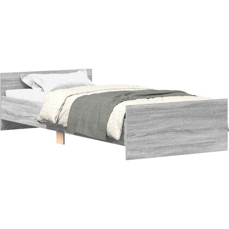 Maison Exclusive - Rám postele šedý sonoma 75x190 cm Small Single kompozitní dřevo (1/4)
