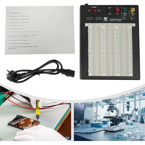 Kit de alimentación de laboratorio para placas experimentales. Placa electrónica sin soldadura.