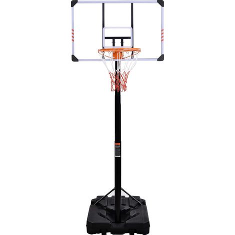 Adjustable basketball hoop with wheels, water and sand filling base - Height adjustable from 2.25 to 3.05 m - For adults (1/5)