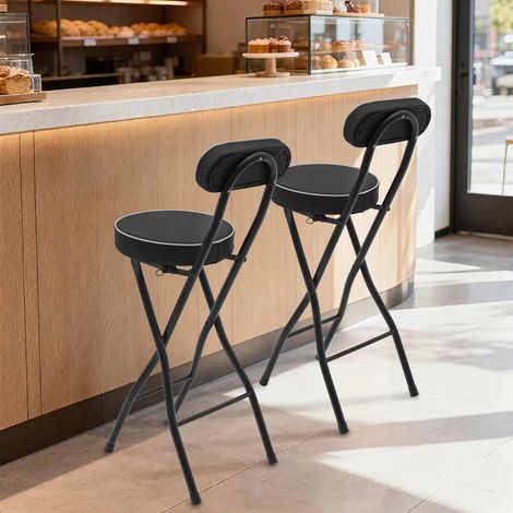 2 sgabelli da bar pieghevoli con schienale, sgabelli da bancone pieghevoli, per cucine e bar di piccole dimensioni, sedie da cucina