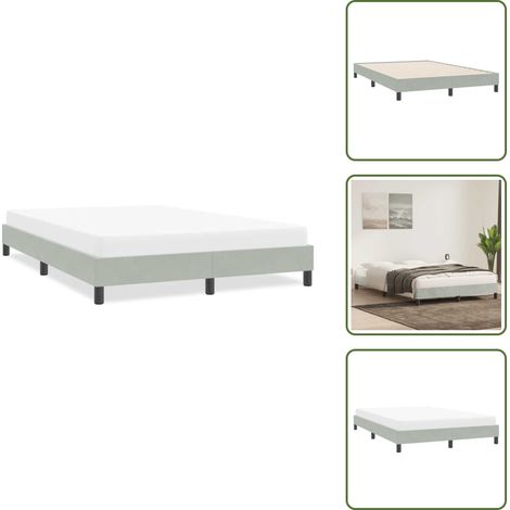 Bettgestell ohne Matratze Hellgrau 140x220 cm Samt - Bettgestell - Bettgestelle - Bettrahmen - Bett (1/5)